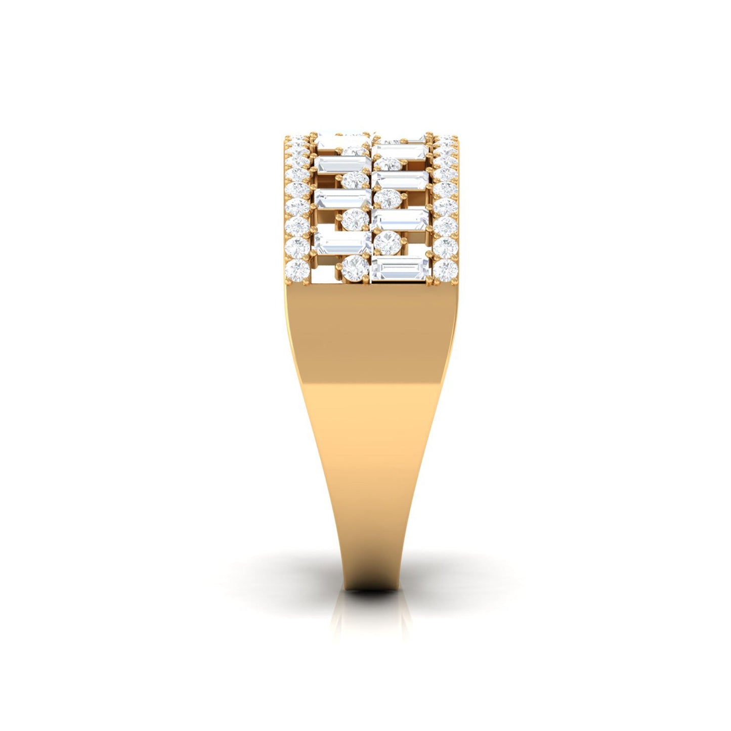Certified Natural Diamond Wide Wedding Band