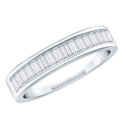 Baguette Cut Lab Grown Diamond Half Eternity Band