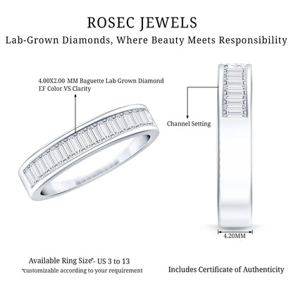 Baguette Cut Lab Grown Diamond Half Eternity Band