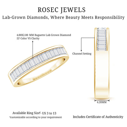 Baguette Cut Lab Grown Diamond Half Eternity Band