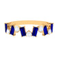 Genuine Baguette Blue Sapphire Half Eternity Ring with Diamond