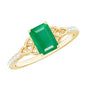 Natural 1.2 Carat Emerald Cut Emerald Diamond Engagement Ring with Celtic Knot