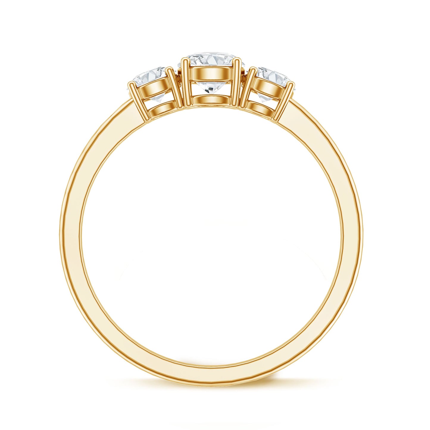 Natural Diamond 3 Stone Engagement Ring with Certificate