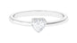 Natural Diamond Heart Promise Ring in Bezel Setting