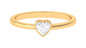 Natural Diamond Heart Promise Ring in Bezel Setting