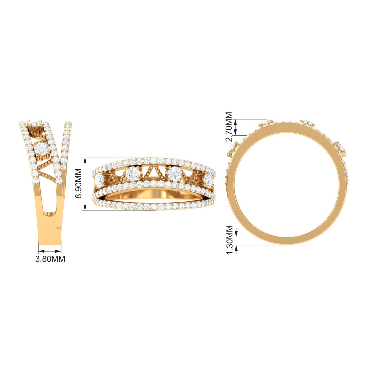 Designer Diamond Wedding Band with Certificate