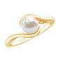 Cultured 2.2 Carat Freshwater Pearl Engagement Ring with Bypass Shank
