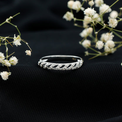 Elegant Round Shape Diamond Half Eternity Ring