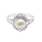 Vintage Inspired 3 Carat Freshwater Pearl Engagement Ring with Diamond