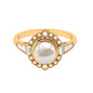 Vintage Inspired 3 Carat Freshwater Pearl Engagement Ring with Diamond