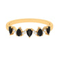 Pear Black Onyx Half Eternity Band Ring with Diamond