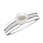 2.2 Carat Freshwater Pearl Engagement Ring with Diamond for Women
