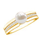2.2 Carat Freshwater Pearl Engagement Ring with Diamond for Women