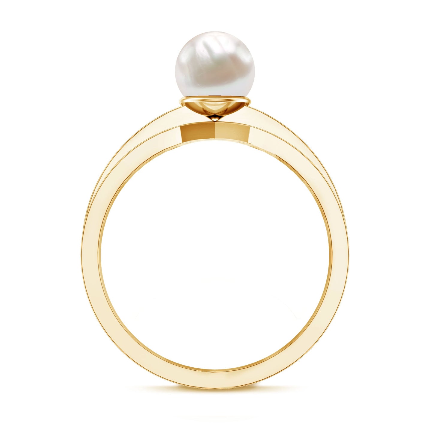 2.2 Carat Freshwater Pearl Engagement Ring with Diamond for Women