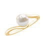 2 Carat Solitaire Freshwater White Pearl Bypass Engagement Ring for Women