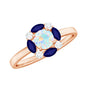 Natural Ethiopian Opal and Sapphire Designer Ring