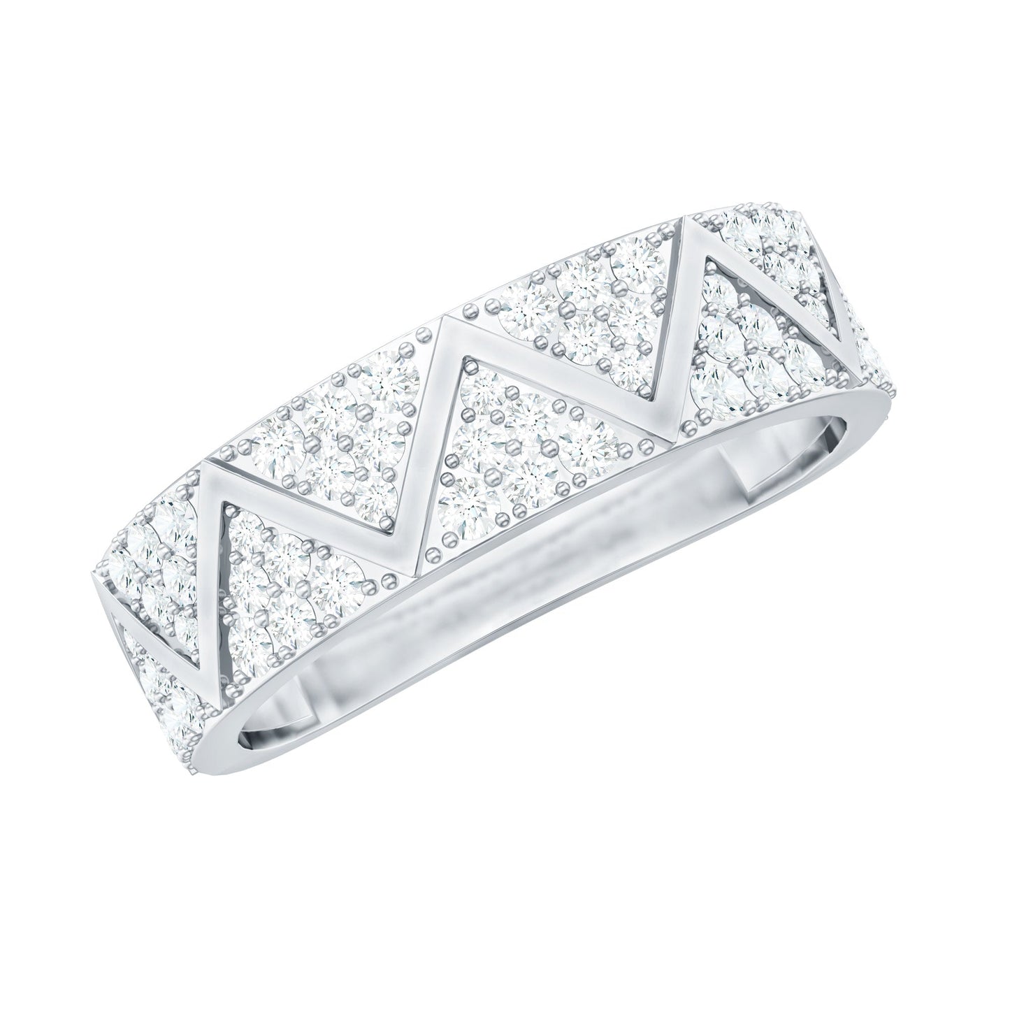Certified Diamond Designer Wedding Band Ring