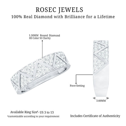 Certified Diamond Designer Wedding Band Ring