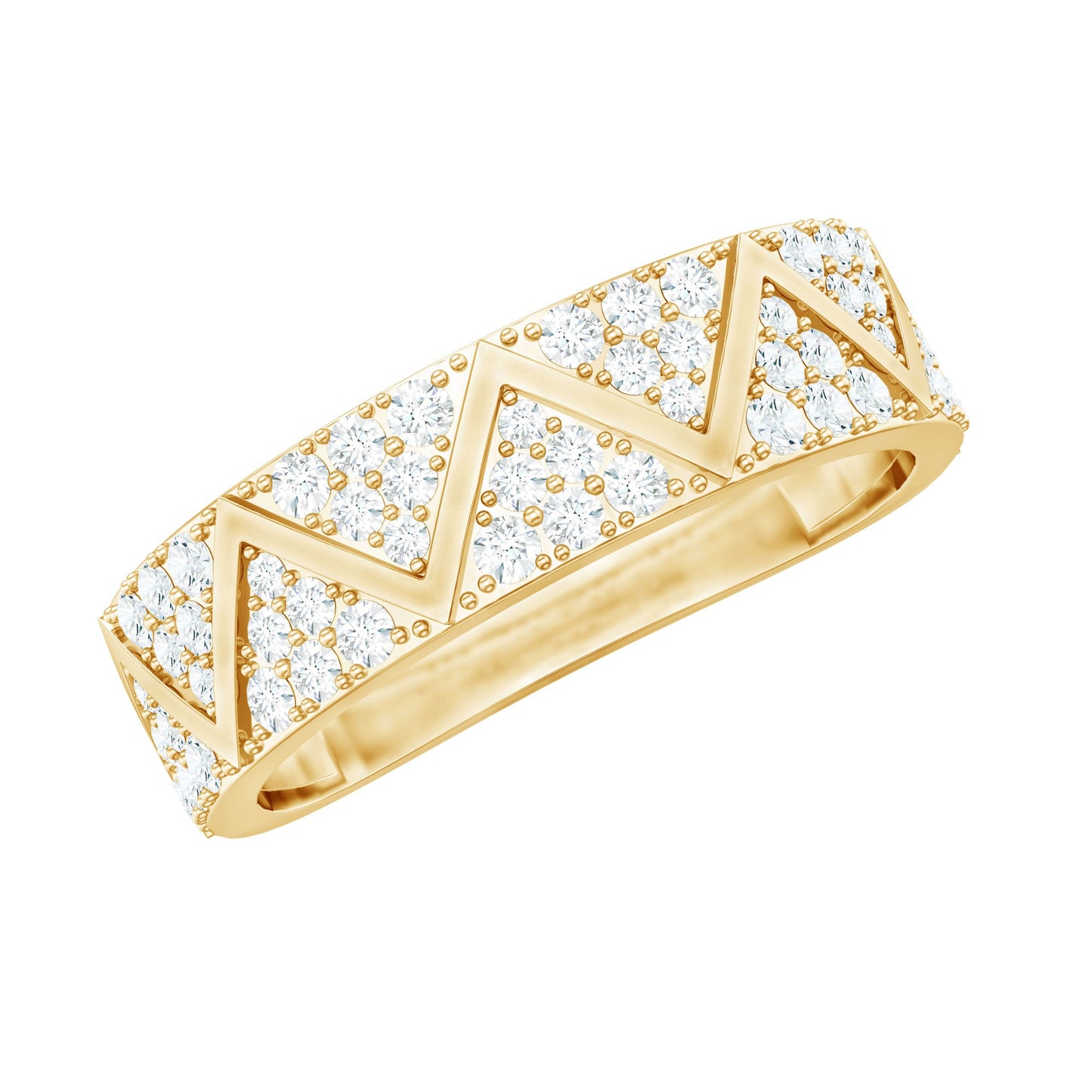 Certified Diamond Designer Wedding Band Ring