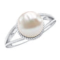 8 Carat Freshwater Pearl Solitaire Engagement Ring in Split Shank