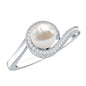 2.2 Carat Freshwater Pearl Bypass Engagement Ring with Diamond