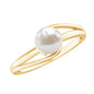 Cultured 2 Carat Freshwater Pearl Solitaire Engagement Ring with Bypass Shank
