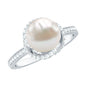 Designer 7.4 Carat Freshwater Pearl Engagement Ring with Diamond