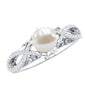 Cultured 2.2 Carat Freshwater Pearl Solitaire Engagement Ring with Diamond Crossover Shank