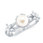 2.2 Carat Freshwater Pearl and Diamond Flower Engagement Ring