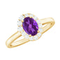 1 Carat Amethyst Designer Engagement Ring with Diamond for Women