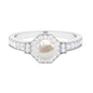 Art Deco Inspired 2.2 Carat Freshwater Pearl Engagement Ring with Diamond Halo