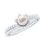 2 Carat Freshwater Pearl and Diamond Flower Engagement Ring