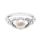 Vintage Style 3 Carat Freshwater Pearl Engagement Ring with Diamond Split Shank