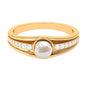 Cultured 2 Carat Freshwater Pearl Engagement Ring with Diamond