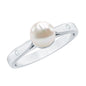 Natural 2.2 Carat Freshwater Pearl Solitaire Ring with Diamond