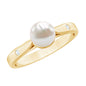 Natural 2.2 Carat Freshwater Pearl Solitaire Ring with Diamond