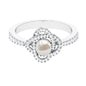 2 Carat Freshwater Pearl Engagement Ring with Diamond Accent