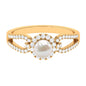 2 Carat Freshwater Pearl and Diamond Engagement Ring with Split Shank
