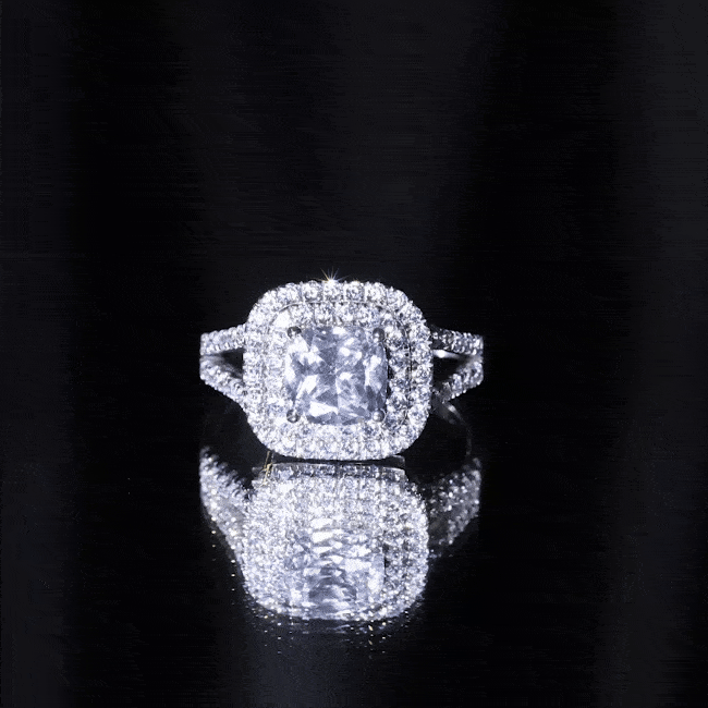Certified 3 Carat Cubic Zirconia Double Vintage Inspired Engagement Ring