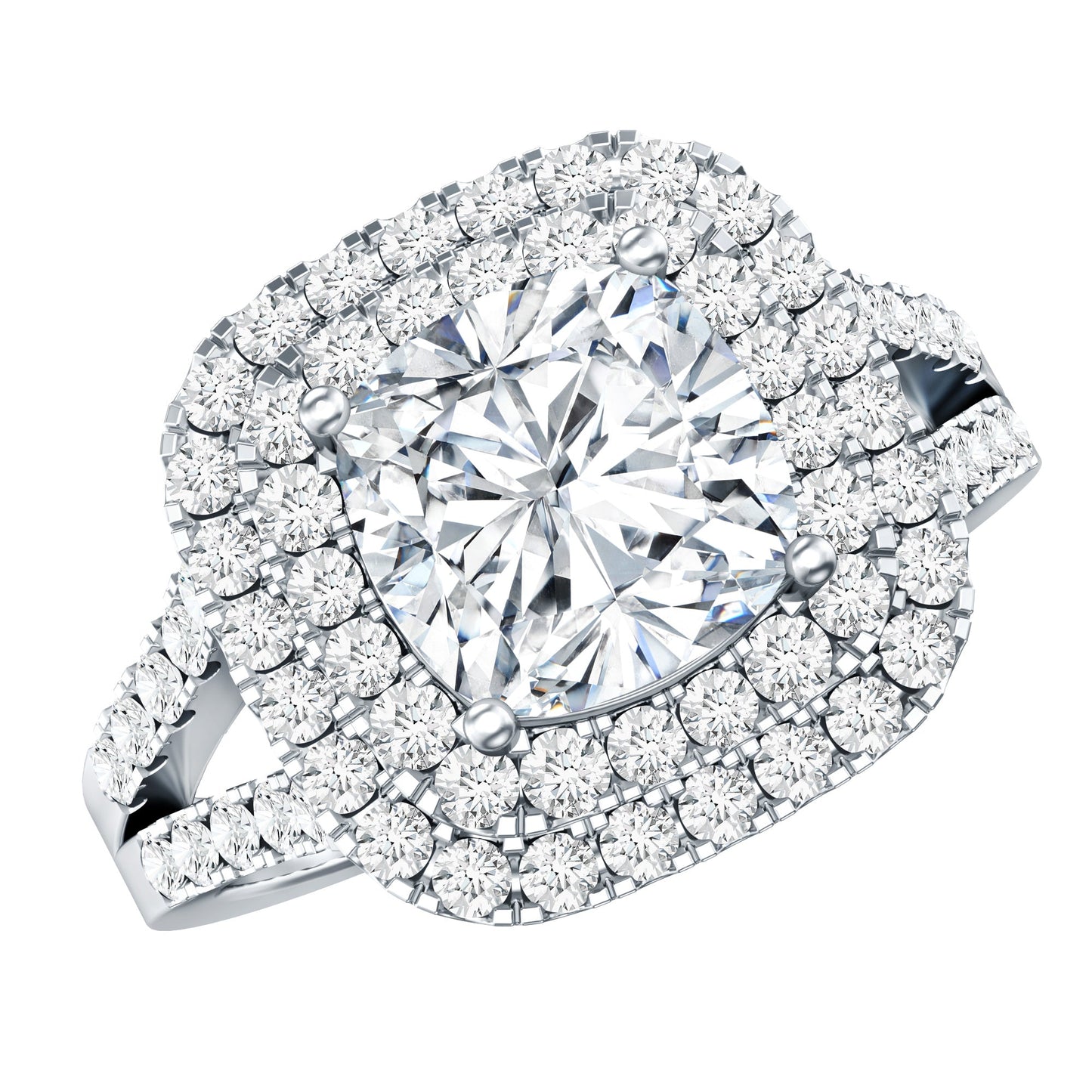 Certified 3 Carat Cubic Zirconia Double Vintage Inspired Engagement Ring