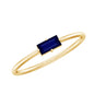 Natural Baguette Blue Sapphire Promise Ring for Women