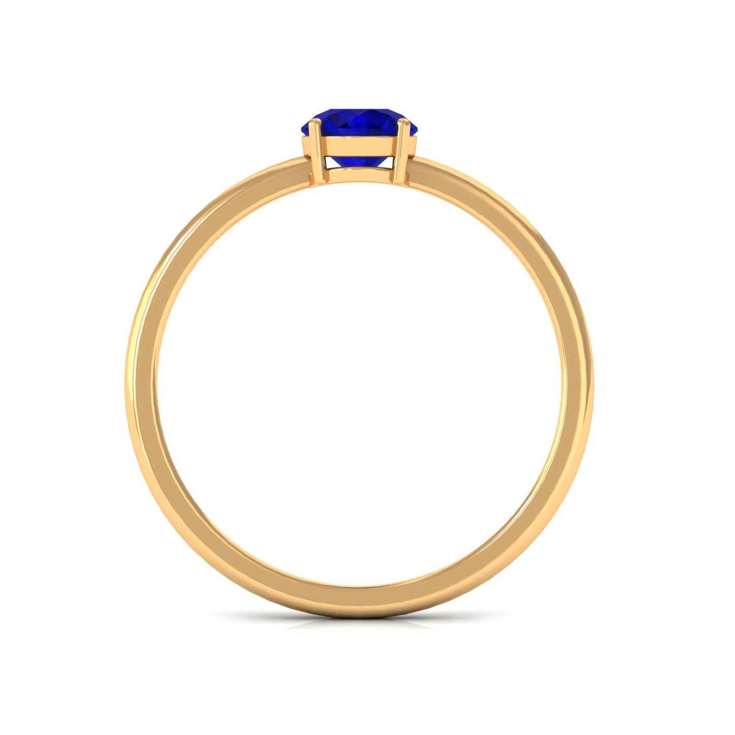 Natural 0.9 Carat Blue Sapphire Promise Ring for Women