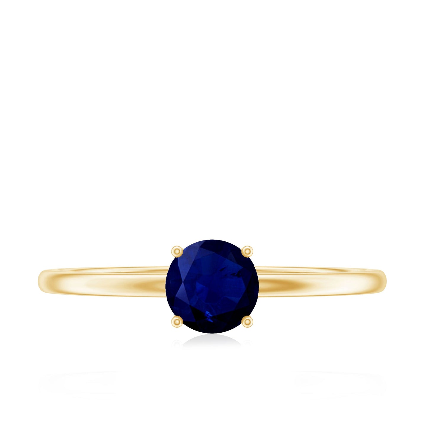 Natural 0.9 Carat Blue Sapphire Promise Ring for Women