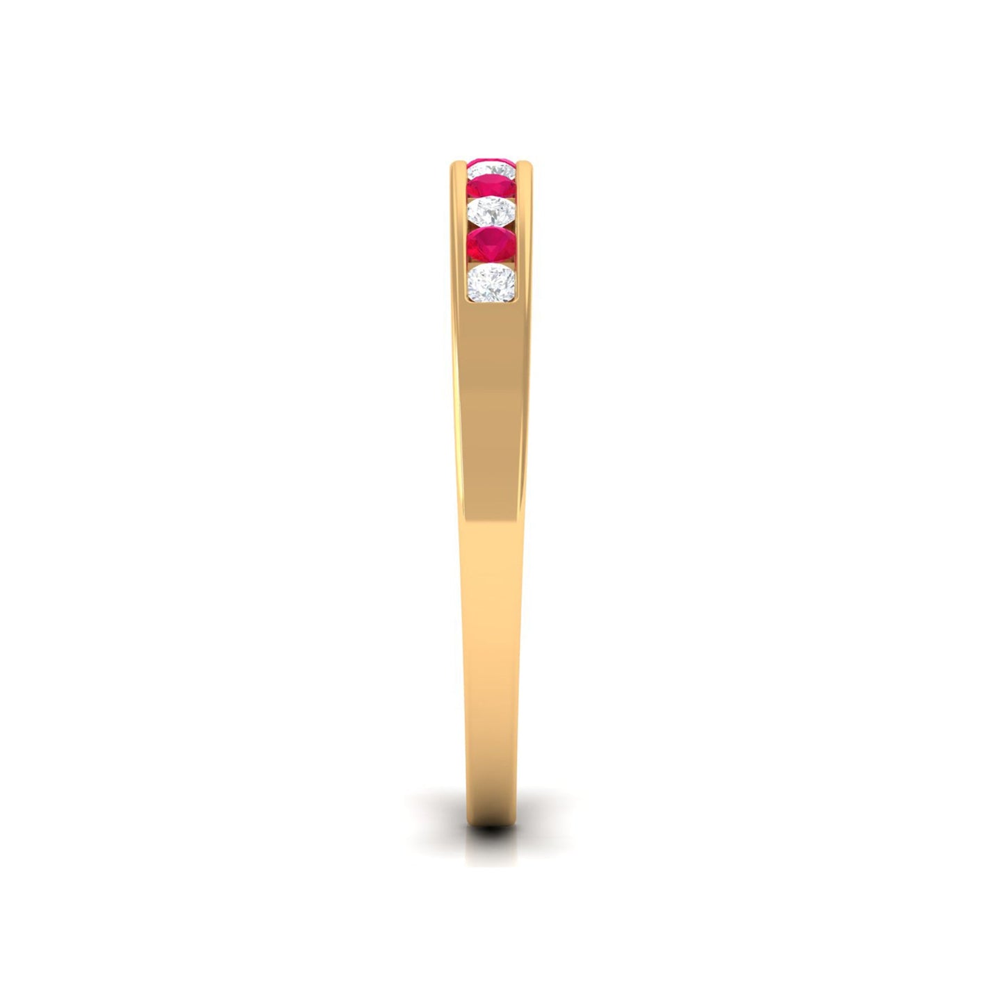 Minimal Ruby Diamond Ring in Channel Set