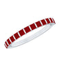 Natural Princess Cut Ruby Half Eternity Ring for Women