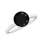 Certified Real 2.6 Carat Black Spinel Solitaire Engagement Ring