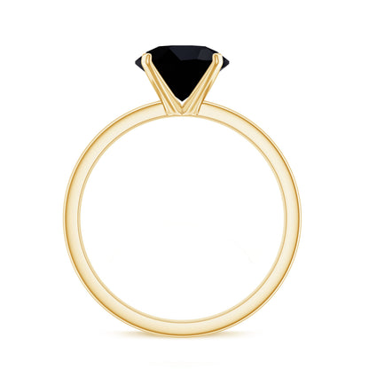 Certified Real 2.6 Carat Black Spinel Solitaire Engagement Ring