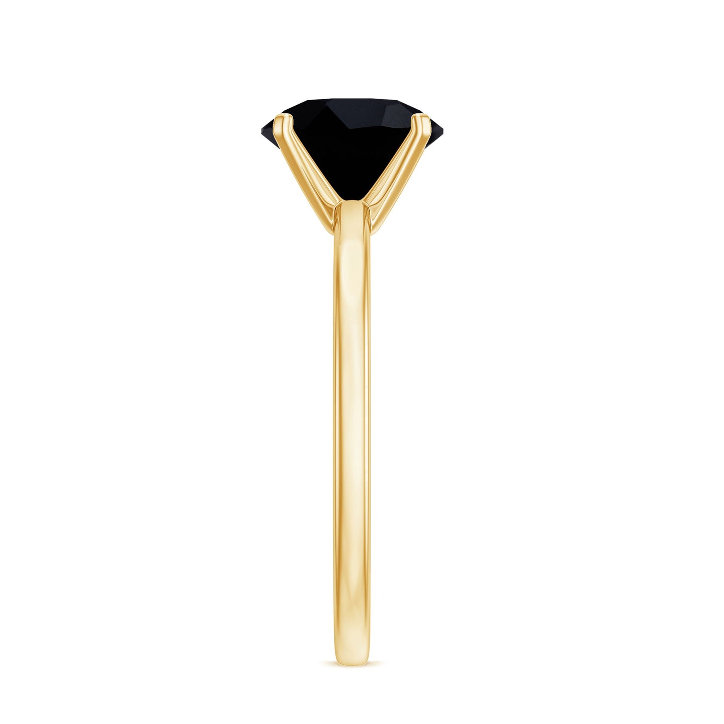 Certified Real 2.6 Carat Black Spinel Solitaire Engagement Ring