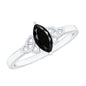Certified 0.8 Carat Lab Grown Black Diamond Marquise Promise Ring with Celtic Knot