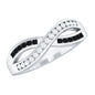 Certified Lab Grown Black and White Diamond Infinity Promise Band